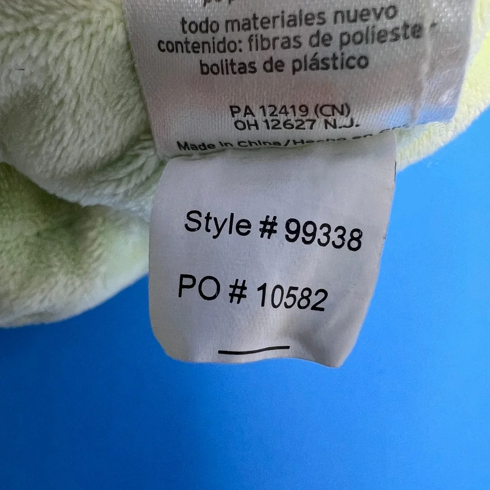 Carters Plush Frog 11 Inch Green Yellow Just One Year 2007 Embroidered 99338